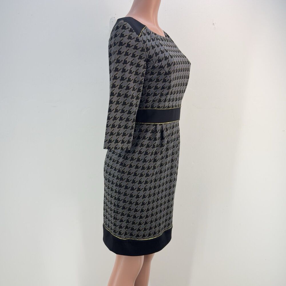 MEW -VTG 80s 90s Leslie Fay Women  Dress Size 8 Black Gold - Picture 3 of 16